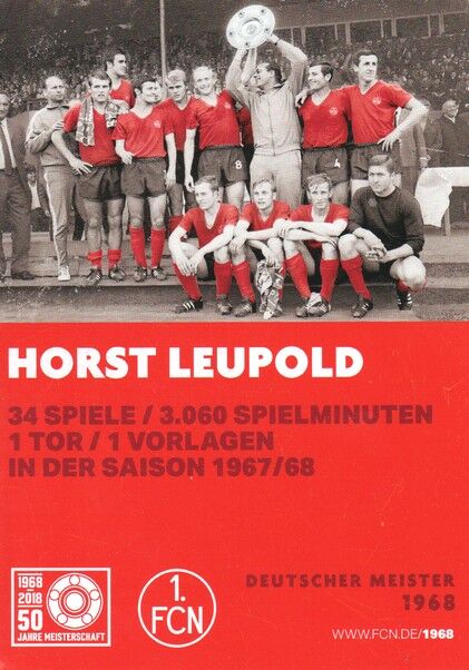 Autogramm Fussball | 1. FC Nürnberg | 1968 Retro | Horst LEUPOLD