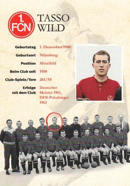 Autogramm Fussball | 1. FC Nürnberg | 1961 Retro | Tasso WILD