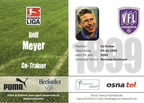 Autogramm Fussball | VfL Osnabrück | 2008 | Rolf MEYER