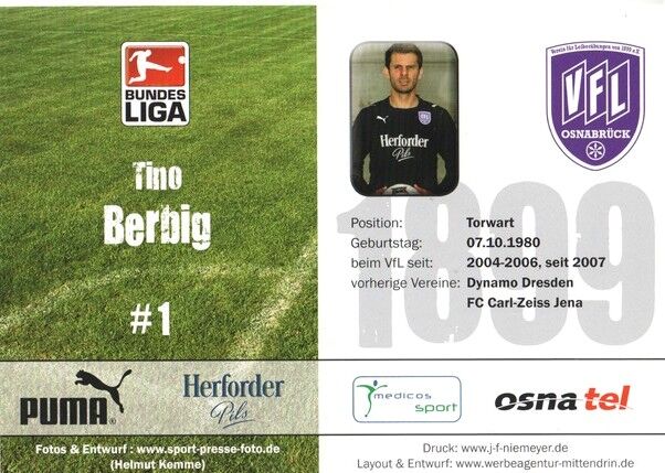 Autogramm Fussball | VfL Osnabrück | 2008 | Timo BERBIG