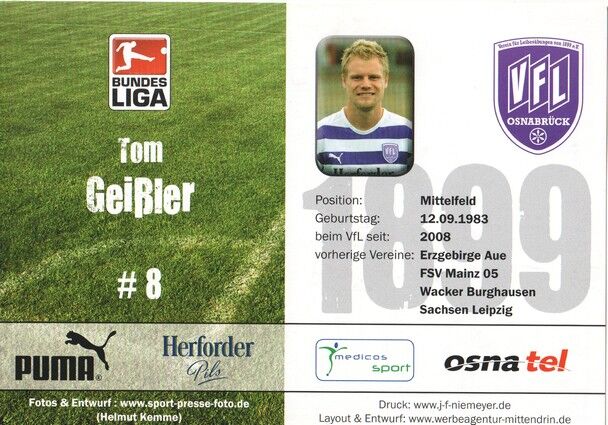 Autogramm Fussball | VfL Osnabrück | 2008 | Tom GEISSLER