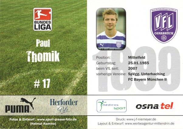 Autogramm Fussball | VfL Osnabrück | 2008 | Paul THOMIK