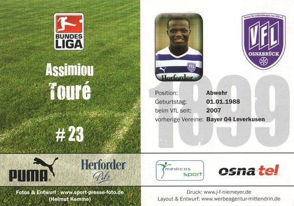 Autogramm Fussball | VfL Osnabrück | 2008 | Assimiou TOURE