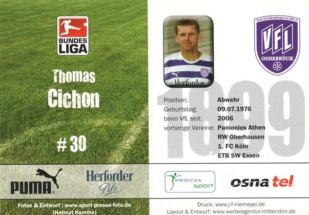 Autogramm Fussball | VfL Osnabrück | 2008 | Thomas CICHON