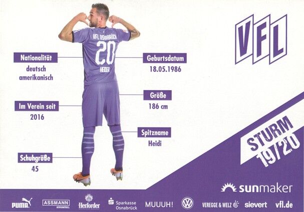 Autogramm Fussball | VfL Osnabrück | 2019 | Marc HEIDER