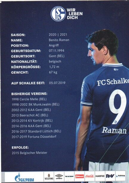 Autogramm Fussball | FC Schalke 04 | 2020 | Benito RAMAN