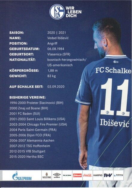 Autogramm Fussball | FC Schalke 04 | 2020 | Vedad IBISEVIC