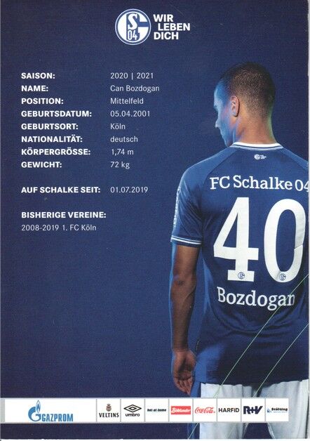 Autogramm Fussball | FC Schalke 04 | 2020 | Can BOZDOGAN