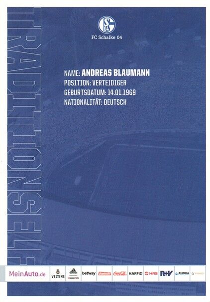 Autogramm Fussball | FC Schalke 04 | 2022 TM | Andreas BLAUMANN