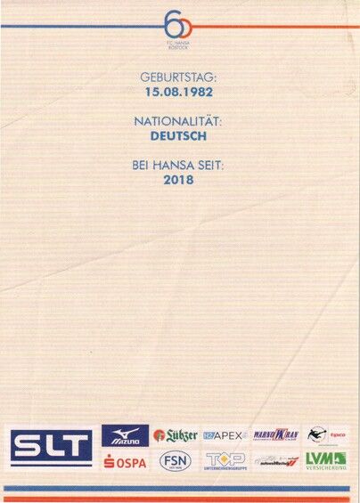 Autogramm Fussball | Hansa Rostock | 2025 | Dirk ORLISHAUSEN