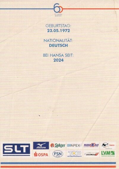 Autogramm Fussball | Hansa Rostock | 2025 | Dirk FLOCK