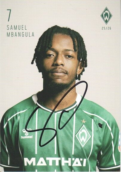 Autogramm Fussball | SV Werder Bremen | 2025 | Samuel MBANGULA