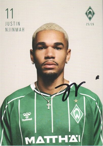 Autogramm Fussball | SV Werder Bremen | 2025 | Justin NJINMAH