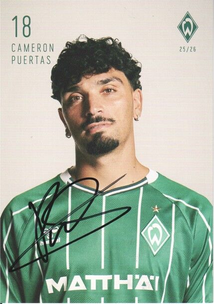 Autogramm Fussball | SV Werder Bremen | 2025 | Cameron PUERTAS