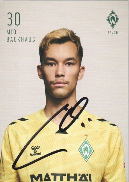 Autogramm Fussball | SV Werder Bremen | 2025 | Mio BACKHAUS