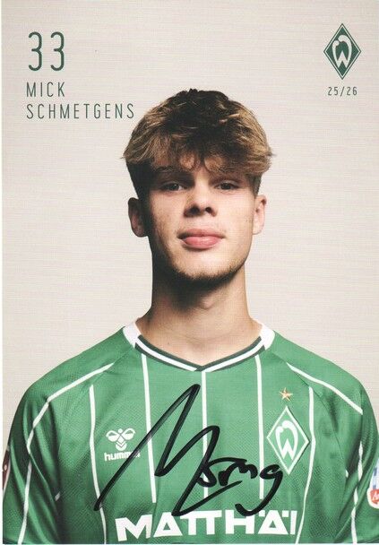 Autogramm Fussball | SV Werder Bremen | 2025 | Mick SCHMETGENS