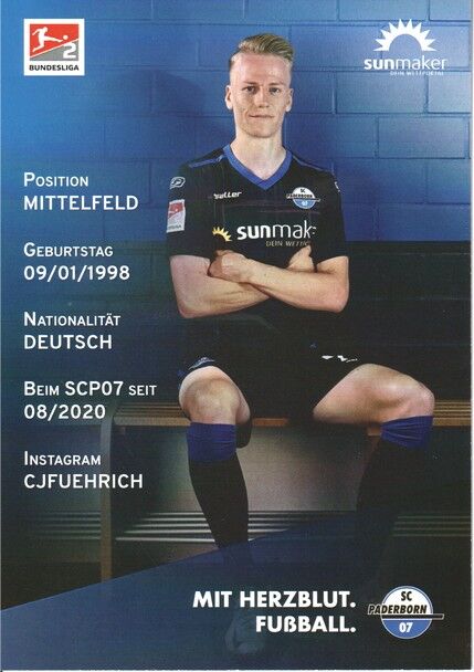 Autogramm Fussball | SC Paderborn 07 | 2020 | Chris FÜHRICH
