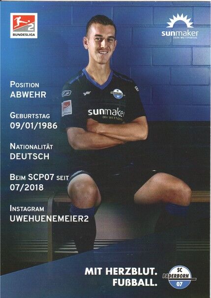 Autogramm Fussball | SC Paderborn 07 | 2020 | Uwe HÜNEMEIER