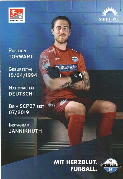 Autogramm Fussball | SC Paderborn 07 | 2020 | Jannik HUTH