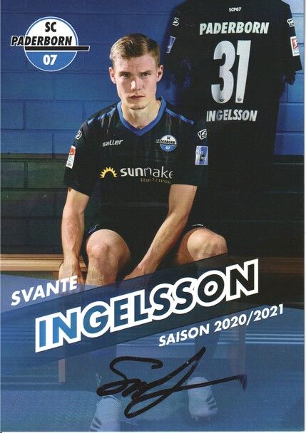 Autogramm Fussball | SC Paderborn 07 | 2020 | Svante INGELSSON