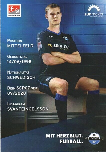 Autogramm Fussball | SC Paderborn 07 | 2020 | Svante INGELSSON