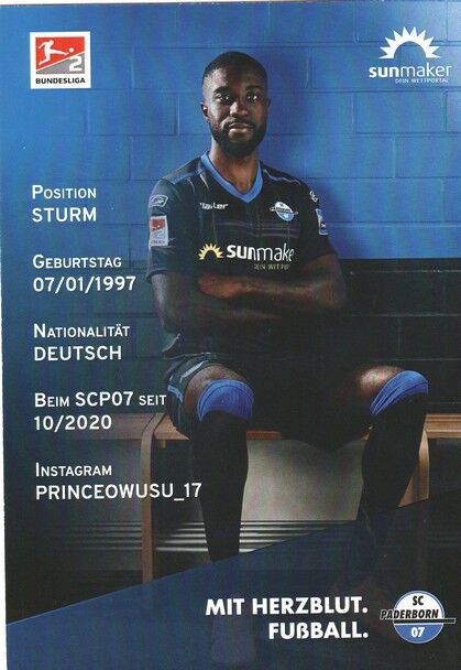 Autogramm Fussball | SC Paderborn 07 | 2020 | Prince OWUSU
