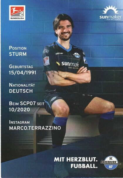 Autogramm Fussball | SC Paderborn 07 | 2020 | Marco TERRAZZINO