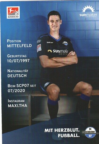 Autogramm Fussball | SC Paderborn 07 | 2020 | Maximilian THALHAMMER