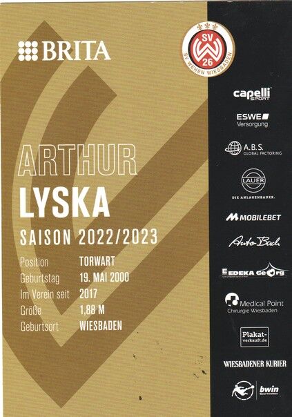 Autogramm Fussball | SV Wehen Wiesbaden | 2022 | Arthur LYSKA