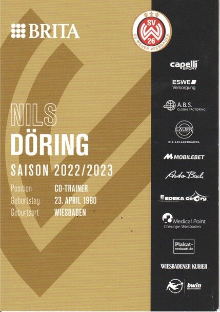 Autogramm Fussball | SV Wehen Wiesbaden | 2022 | Nils DÖRING