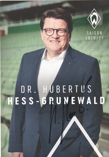 Autogramm Fussball | SV Werder Bremen | 2020 | Hubertus HESS-GRUNEWALD