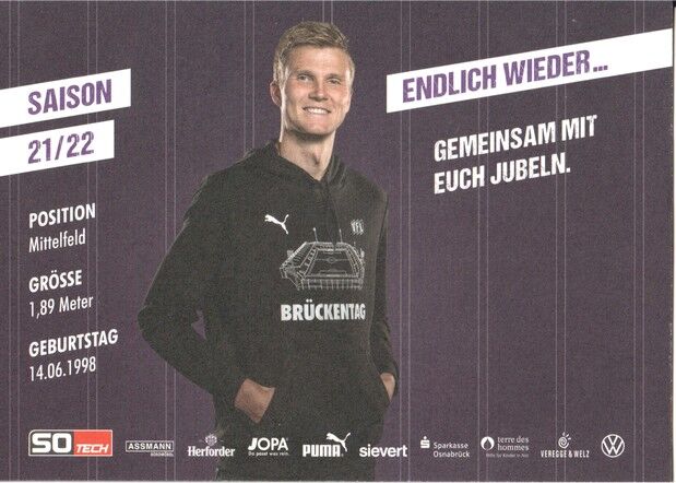 Autogramm Fussball | VfL Osnabrück | 2021 | Lukas KUNZE