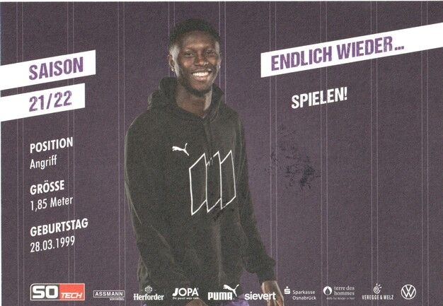 Autogramm Fussball | VfL Osnabrück | 2021 | Aaron OPOKU