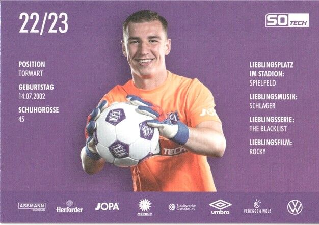 Autogramm Fussball | VfL Osnabrück | 2022 | Daniel ADAMCZYK