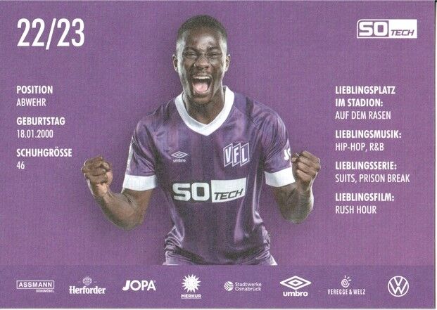 Autogramm Fussball | VfL Osnabrück | 2022 | Maxwell GYAMFI
