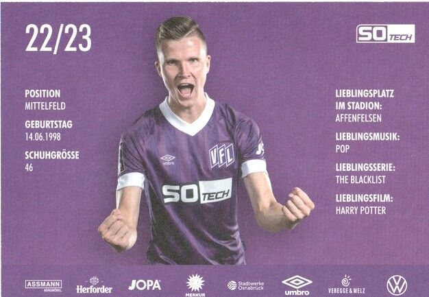 Autogramm Fussball | VfL Osnabrück | 2022 | Lukas KUNZE