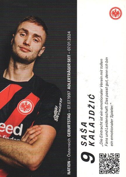 Autogramm Fussball | Eintracht Frankfurt | 2023 | Sasa KALAJDZIC