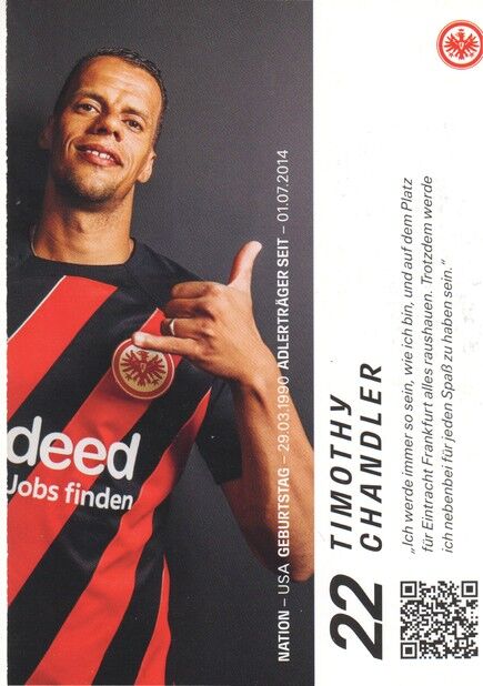 Autogramm Fussball | Eintracht Frankfurt | 2023 | Timothy CHANDLER
