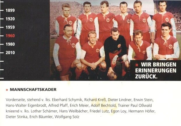 Mannschaftskarte Fussball | Eintracht Frankfurt | 1960 Retro + 7 AG