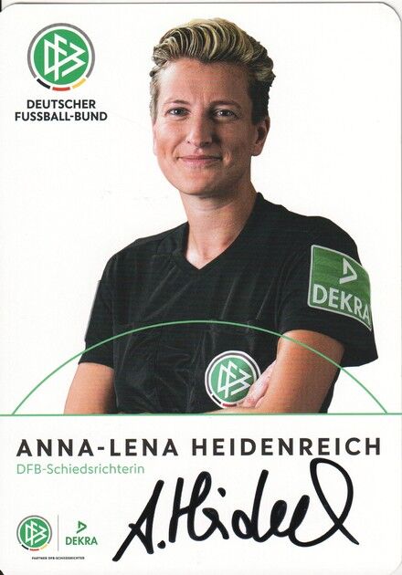 Autogramm Fussball | Schiedsrichter | 2019 Dekra | Anna-Lena HEIDENREICH