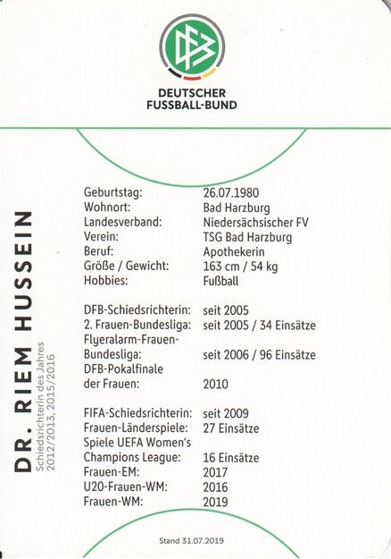Autogramm Fussball | Schiedsrichter | 2019 Dekra | Riem HUSSEIN