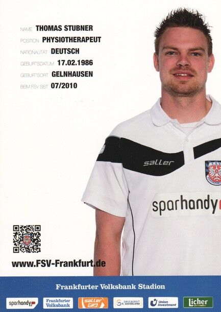 Autogramm Fussball | FSV Frankfurt | 2013 | Thomas STUBNER