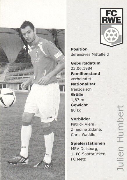 Autogramm Fussball | FC Rot-Weiss Erfurt | 2009 | Julien HUMBERT