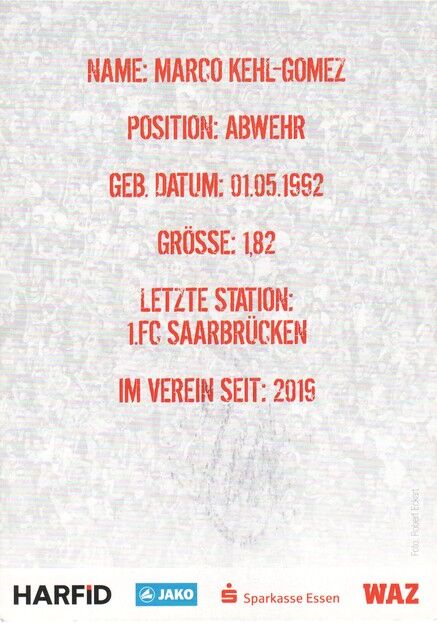 Autogramm Fussball | Rot-Weiss Essen | 2019 | David SAUERLAND