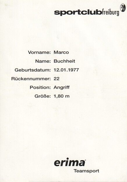 Autogramm Fussball | SC Freiburg | 1997 | Marco BUCHHEIT