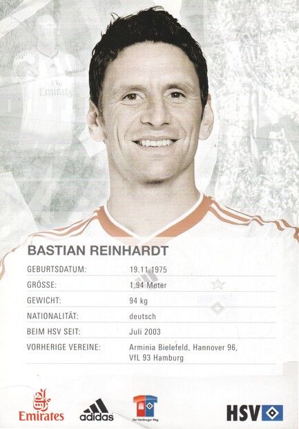 Autogramm Fussball | Hamburger SV | 2009 | Bastian REINHARDT