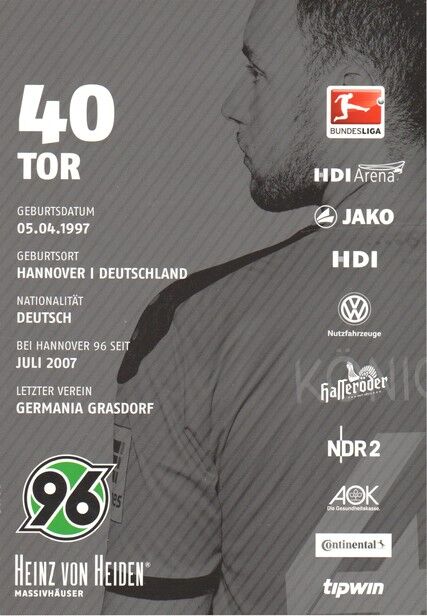 Autogramm Fussball | Hannover 96 | 2015 | Timo KÖNIGSMANN