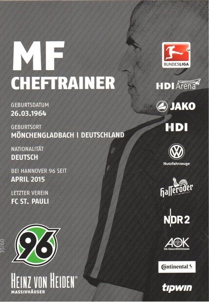 Autogramm Fussball | Hannover 96 | 2015 | Michael FRONTZECK