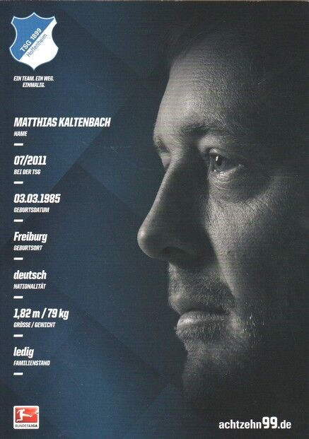 Autogramm Fussball | TSG 1899 Hoffenheim | 2016 | Matthias KALTENBACH