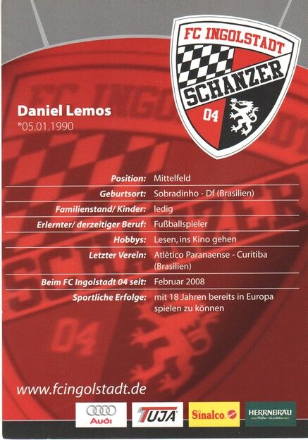 Autogramm Fussball | FC Ingolstadt 04 | 2008 | Daniel LEMOS